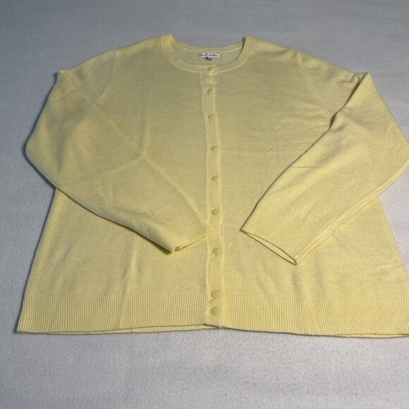 Croft & Barrow Sweater Sz XL Yellow Button Down Cardigan Preppy - Picture 2 of 8